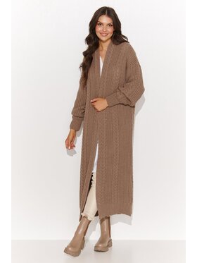 Makadamia Makadamia Sweter S175 Brązowy Loose Fit
