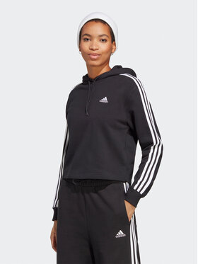 adidas adidas Sweatshirt Essentials 3-Stripes French Terry Crop Hoodie IC8767 Schwarz Regular Fit