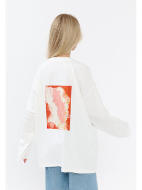 Mirons Mirons Longsleeve Print Biały Oversize