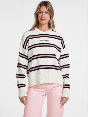 Guess Jeans Guess Jeans Sweter 169313 Biały Classic Fit