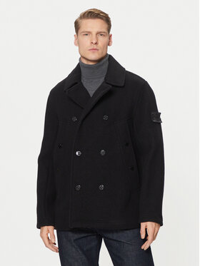 Stone Island Stone Island Wollmantel 8115441F5 Schwarz Regular Fit