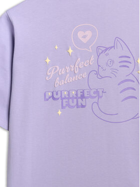 4F 4F T-Shirt KITTY JOGA Fioletowy jasny Oversize