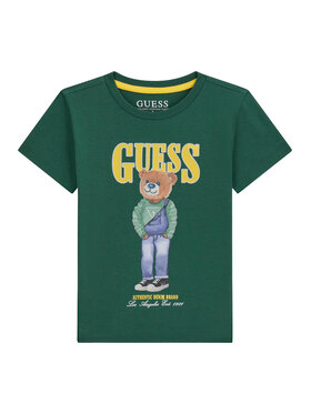 Guess Guess T-Shirt N6RI05 K8HM4 Zielony Regular Fit