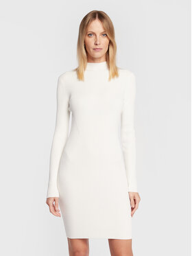 Calvin Klein Calvin Klein Sukienka dzianinowa Iconic K20K204549 Biały Slim Fit