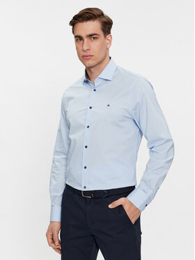 Tommy Hilfiger Tommy Hilfiger Риза Cl Stretch Poplin Contrast Shirt MW0MW34259 Светлосиньо Regular Fit