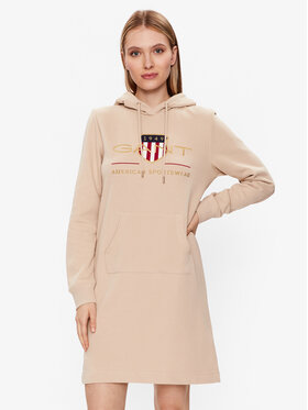Gant Gant Pletena obleka Archive Shield 4204361 Bež Relaxed Fit