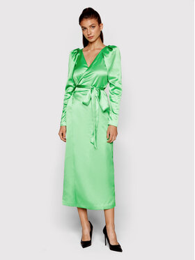 ROTATE ROTATE Koktejlové šaty Bridget Long Dress RT1653 Zelená Regular Fit