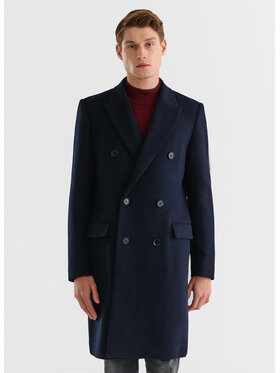Pako Lorente Pako Lorente Płaszcz wełniany P23WP-7X-001 Granatowy Classic Fit