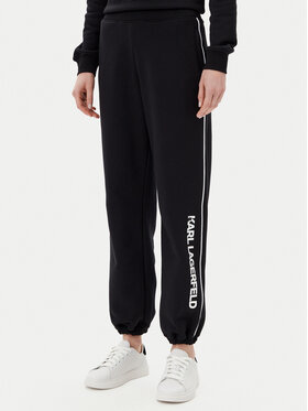 KARL LAGERFELD KARL LAGERFELD Teplákové nohavice A2W10149 Čierna Regular Fit