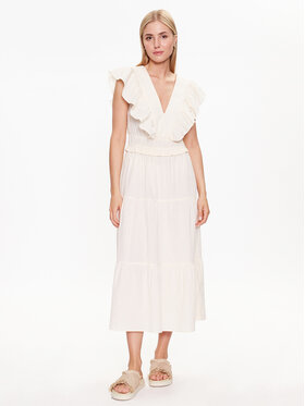 Gina Tricot Gina Tricot Letné šaty Ruffle dress 20443 Écru Regular Fit