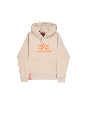 Alpha Industries Alpha Industries Bluza Basic Big Logo Hoodie Beżowy Regular Fit