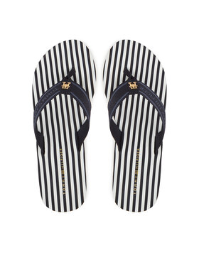 Tommy Hilfiger Tommy Hilfiger Flip flop Th Stripes Wedge Beach Sandal FW0FW08521 Albastru