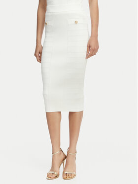 Guess Guess Suknja olovka W5YD66 Z0130 Bijela Slim Fit