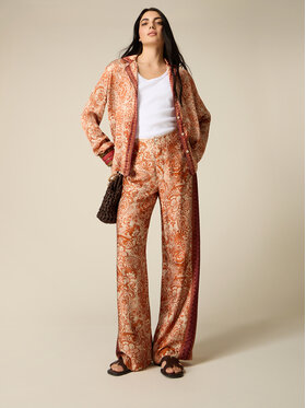 Oltre Oltre Pantaloni di tessuto P056R009565N0S7 Arancione Baggy Fit