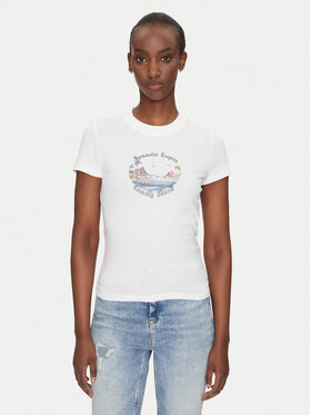 Tommy Jeans Tommy Jeans T-Shirt Romance DW0DW21342 Écru Slim Fit