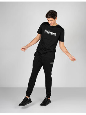 Les Hommes Les Hommes T-Shirt LKT202 700P | Regular Fit Mercerized Cotton T-Shirt Černá Regular Fit