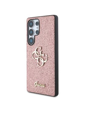 Guess Guess Etui na telefon Fixed Glitter Big 4G Metal Logo Różowy