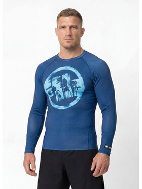 PITBULL PITBULL Koszulka techniczna LOGO PALMS Niebieski Regular Fit