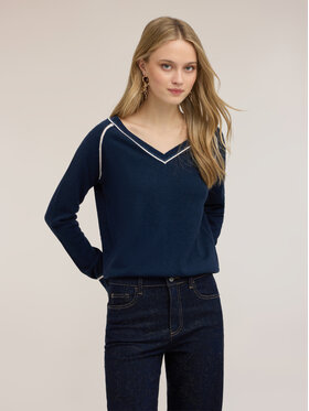 Motivi Motivi Sweter M470W004181N0Z4 Niebieski Regular Fit