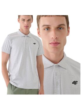 4F 4F Polo 4FWMM00TPTSM367-27M Szary Regular Fit