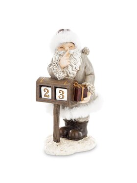 MIAhome MIAhome Figurka świąteczna Święty Mikołaj SEDUTA-2 Szary