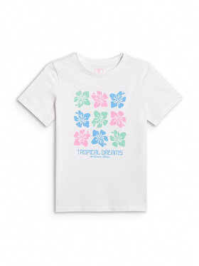 4F 4F T-Shirt SUMMER SPLASH Biały Regular Fit