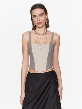 Patrizia Pepe Patrizia Pepe Top 8C0589/A215-F1PZ Beež Slim Fit