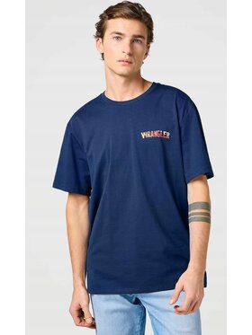 Wrangler Wrangler T-Shirt Big Graphic Tee Niebieski Regular Fit