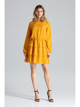 FIGL FIGL Sukienka M601 Żółty Regular Fit