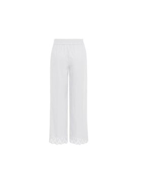ONLY ONLY Pantaloni da donna Pantaloni donna onlpaula tulum emb pull Bianco Regular Fit