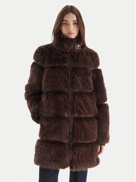 Patrizia Pepe Patrizia Pepe Кожено палто 2O0175 E077 B857 Кафяв Regular Fit