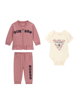 Guess Guess Sada mikina, body a tepláky S6YG10 K3951 Růžová Regular Fit