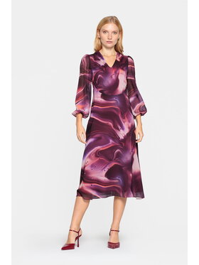 EMOI EMOI Sukienka koktajlowa szyfonowa w odcieniach bordo Bordowy Feminine Fit