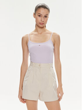 Tommy Jeans Tommy Jeans Top Essential DW0DW17381 Violett Slim Fit