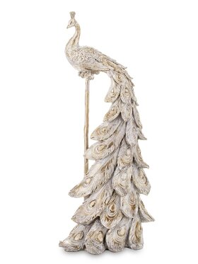 MIAhome MIAhome Figurka pawia 36x16x11 cm PAVO na drążku Szary