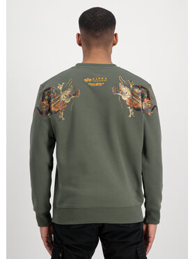 Alpha Industries Alpha Industries Bluza Dragon Embroidery Sweatshirt Zielony Regular Fit