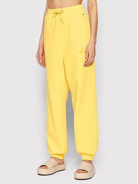 Tommy Jeans Tommy Jeans Spodnie dresowe Signature DW0DW11886 Żółty Relaxed Fit