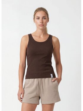 PITBULL PITBULL Tank top Rib LAYLA II Brązowy ciemny Regular Fit