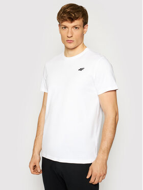 4F 4F T-Shirt NOSH4-TSM003 Biały Regular Fit
