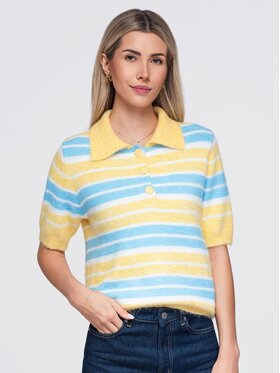 Ombre Ombre Sweter OW-SW-E0031 Żółty Relaxed Fit