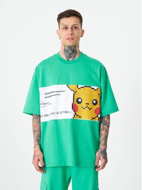 Machinist Machinist T-Shirt Koszulka Z Krótkim Rękawem Oversize Zielona Machinist Pikachu M Zielony Oversize
