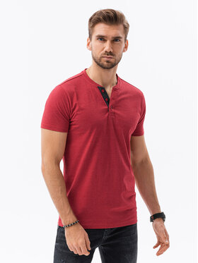 Ombre Ombre Polo S1390 Czerwony Regular Fit