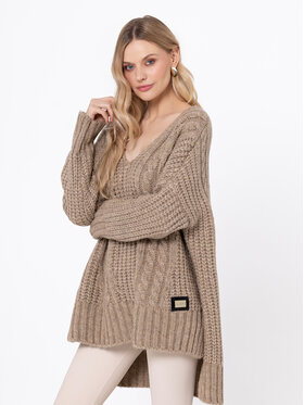LIDIA KALITA LIDIA KALITA Sweter Luxembourg Beżowy Oversize