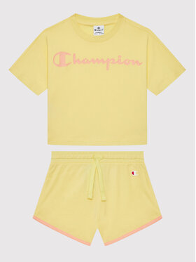 Champion Champion Комплект тишърт и спортни шорти 404319 Жълт Custom Fit