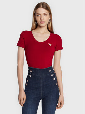 Guess Guess T-Shirt Mini Triangle W2YI45 J1311 Bordó Slim Fit