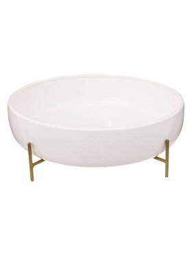 MIAhome MIAhome Misa ceramiczna na złotych nóżkach 29,5 cm Biały