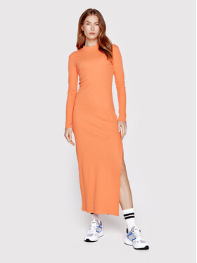 Sprandi Sprandi Trikotažinė suknelė SP22-SUD522 Oranžinė Slim Fit