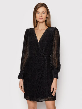The Kooples The Kooples Cocktail obleka Moon Dots Burn Out FROB23174K Črna Regular Fit