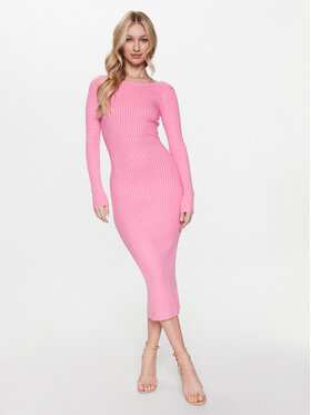 Edited Edited Rochie tricotată EDT7006003 Roz Fitted Fit