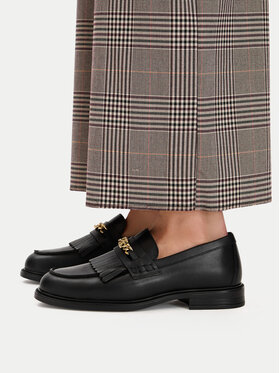 Tommy Hilfiger Tommy Hilfiger Slipper Th Chain Fringe Leather Loafer FW0FW09668 Schwarz
